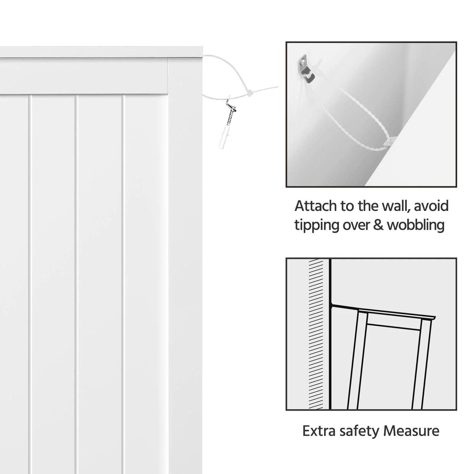 Yaheetech Wooden Bathroom Storage Cabinet with Drawers & Adjustable Shelf, Waterproof MDF, White