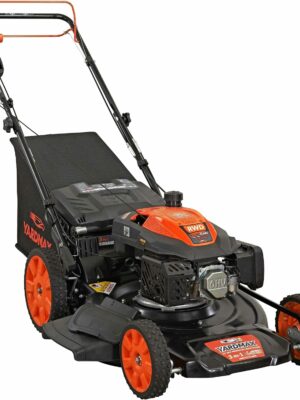 YARDMAX 22" 201cc Gas Self Propelled Lawn Mower, 6-Speed CVT, High Wheel, Black