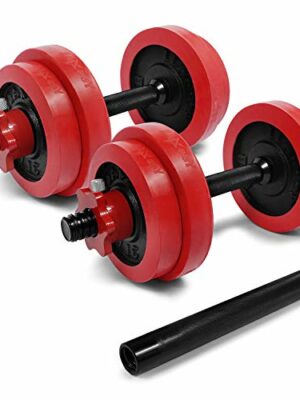 Yes4All Adjustable Dumbbells Set 60 lbs with Cast Iron Plates & Chrome Handles for Strength Training