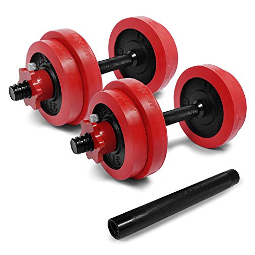 Yes4All Adjustable Dumbbells Set 60 lbs with Cast Iron Plates & Chrome Handles for Strength Training