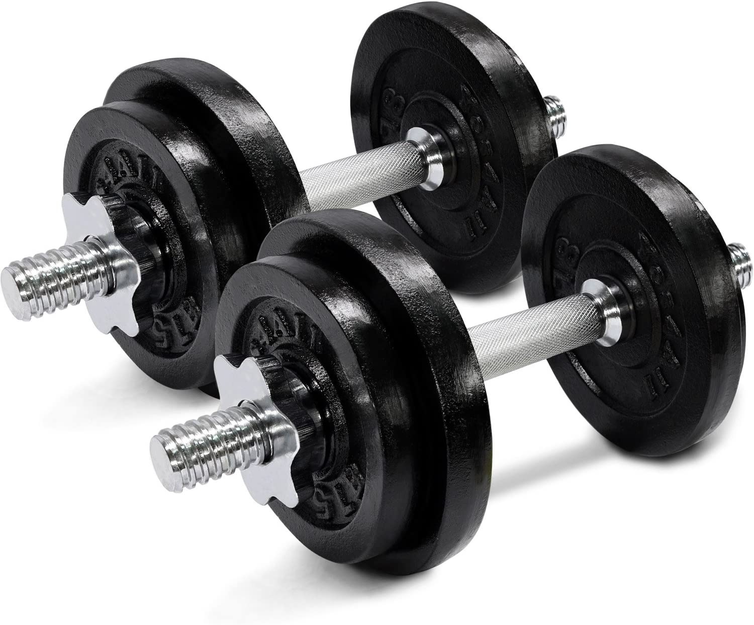 Yes4All Adjustable Dumbbells Set 60 lbs with Cast Iron Plates & Chrome Handles for Strength Training