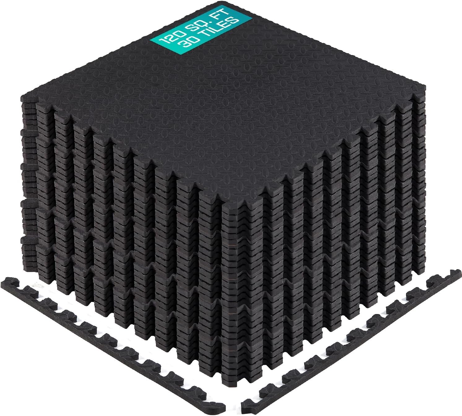 Yes4All Exercise Mat, 120 Sq Ft, Non-Slip EVA Foam, 30 Tiles, Home Gym Flooring