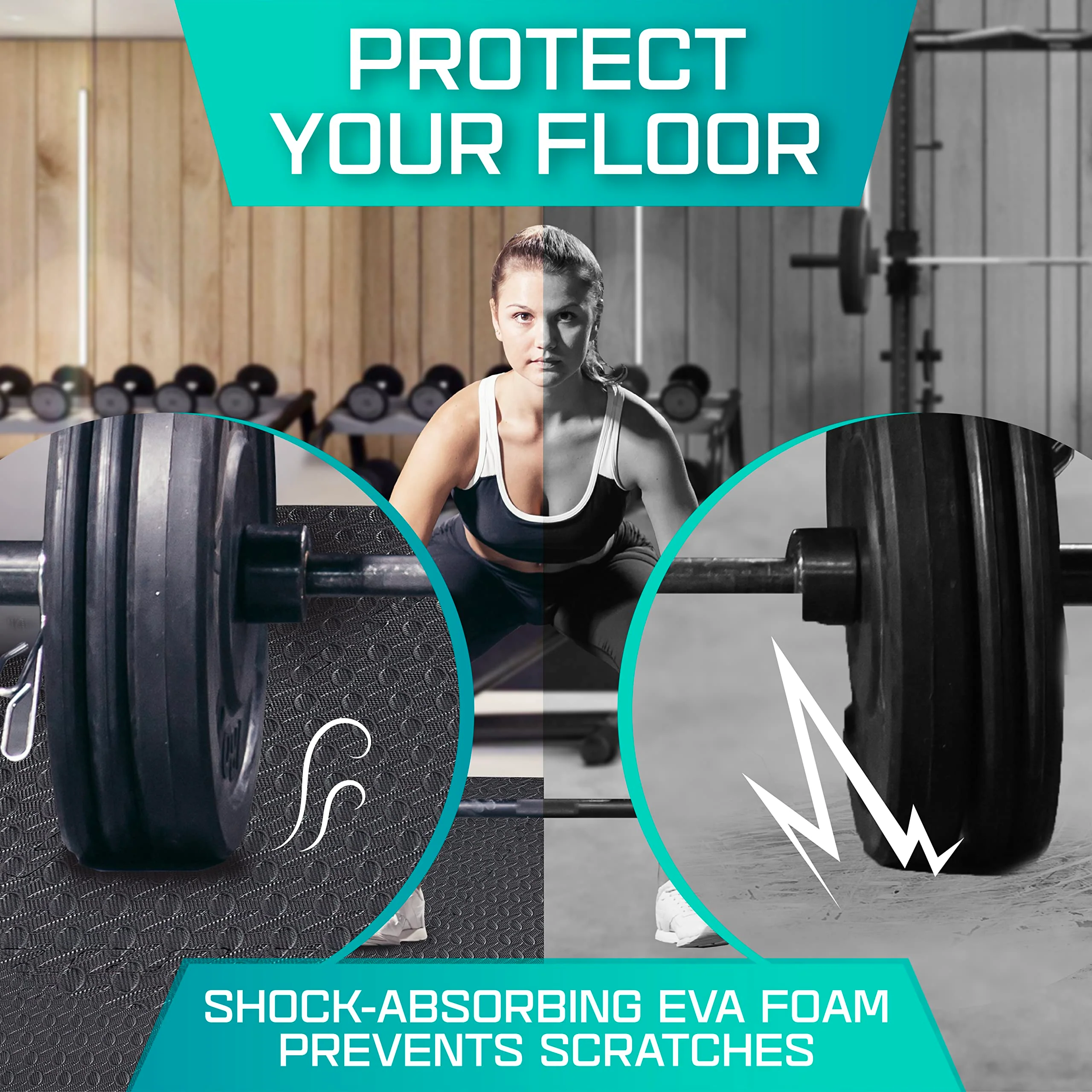Yes4All Exercise Mat, 120 Sq Ft, Non-Slip EVA Foam, 30 Tiles, Home Gym Flooring