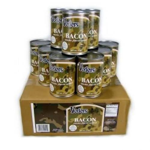 Yoder's Fully Cooked Canned Bacon - 12 Pack, 9 oz Each, 40-50 Slices Per Can, High Protein, Emergency Ready