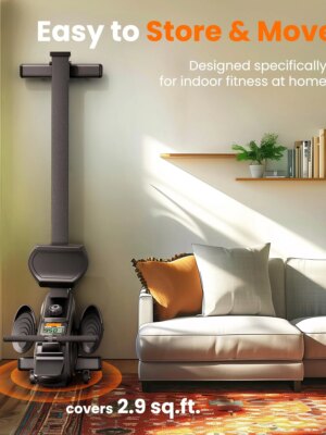 YOSUDA Magnetic Rowing Machine, 350 LB Capacity, Quiet Magnetic Resistance, LCD Monitor, Compact Design