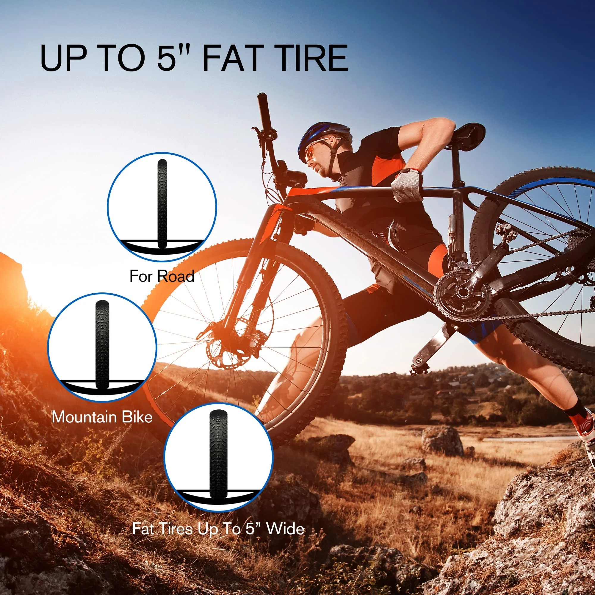 Young 2-Bike Rack Hitch Mount Platform, 200 lb Capacity, Foldable, Fits 2" Receiver, Secure & Adjustable, for Road & Mountain Bikes