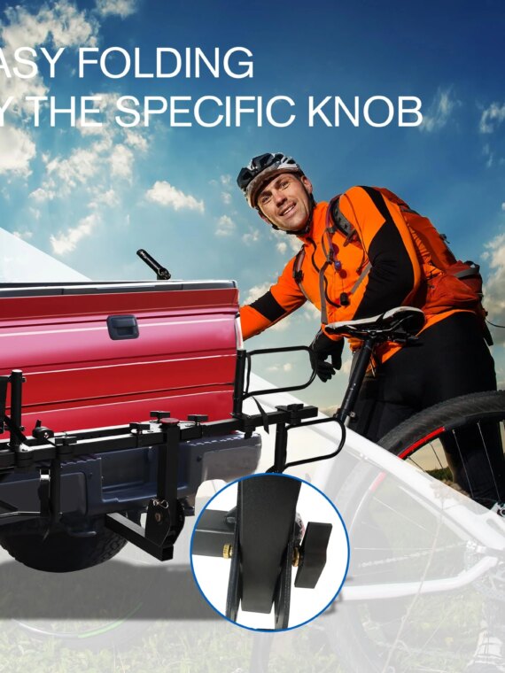 Young 2-Bike Rack Hitch Mount Platform, 200 lb Capacity, Foldable, Fits 2" Receiver, Secure & Adjustable, for Road & Mountain Bikes