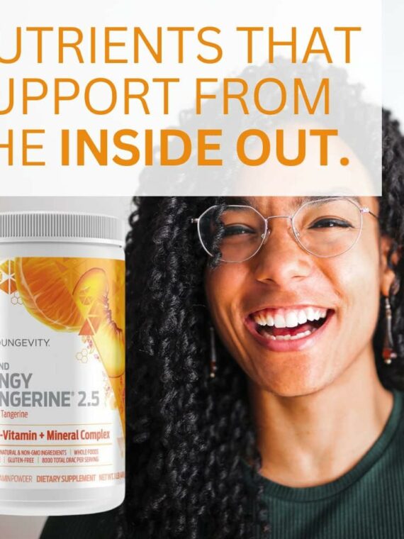 Youngevity Beyond Tangy Tangerine 2.5 Powder, Tropical Tangerine Flavor, Gluten-Free Multi-Vitamin & Mineral Complex, 8,000 ORAC, 30 Servings