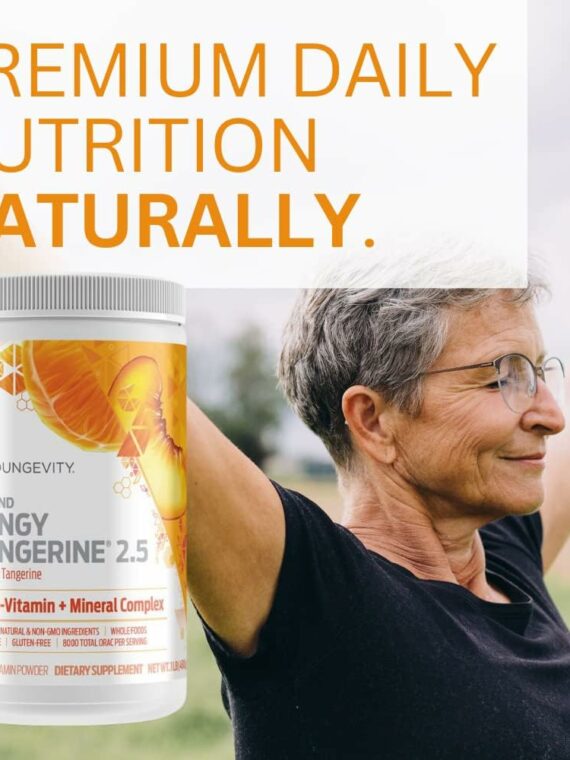 Youngevity Beyond Tangy Tangerine 2.5 Powder, Tropical Tangerine Flavor, Gluten-Free Multi-Vitamin & Mineral Complex, 8,000 ORAC, 30 Servings
