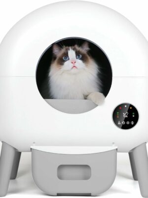 ZeaCotio Automated Self-Cleaning Litter Box, XX-Large, Big Grey, App-Controlled, Odor Control, Cat Safe, 95L Capacity