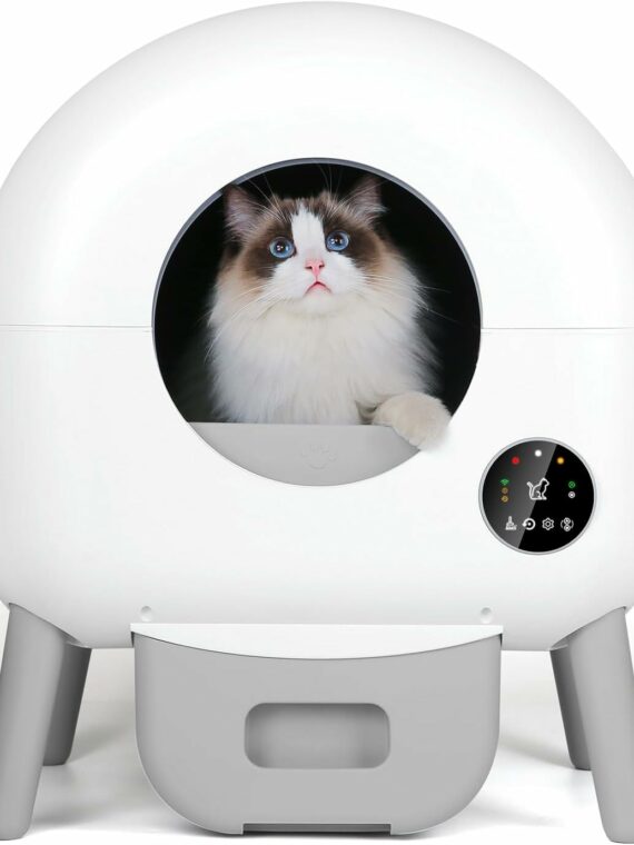 ZeaCotio Automated Self-Cleaning Litter Box, XX-Large, Big Grey, App-Controlled, Odor Control, Cat Safe, 95L Capacity