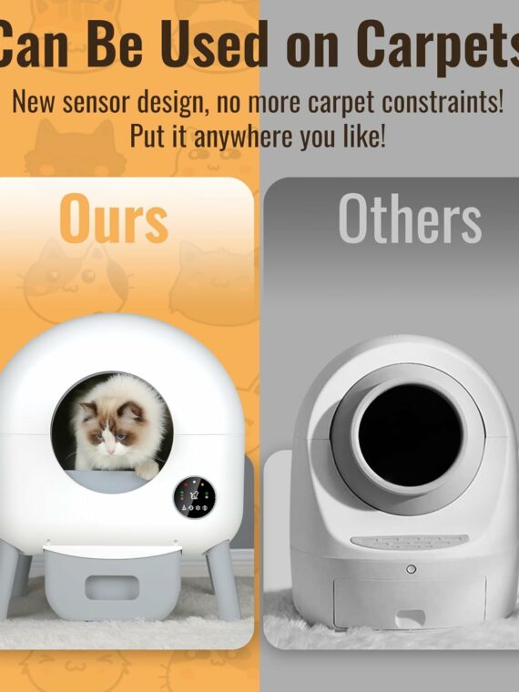 ZeaCotio Automated Self-Cleaning Litter Box, XX-Large, Big Grey, App-Controlled, Odor Control, Cat Safe, 95L Capacity