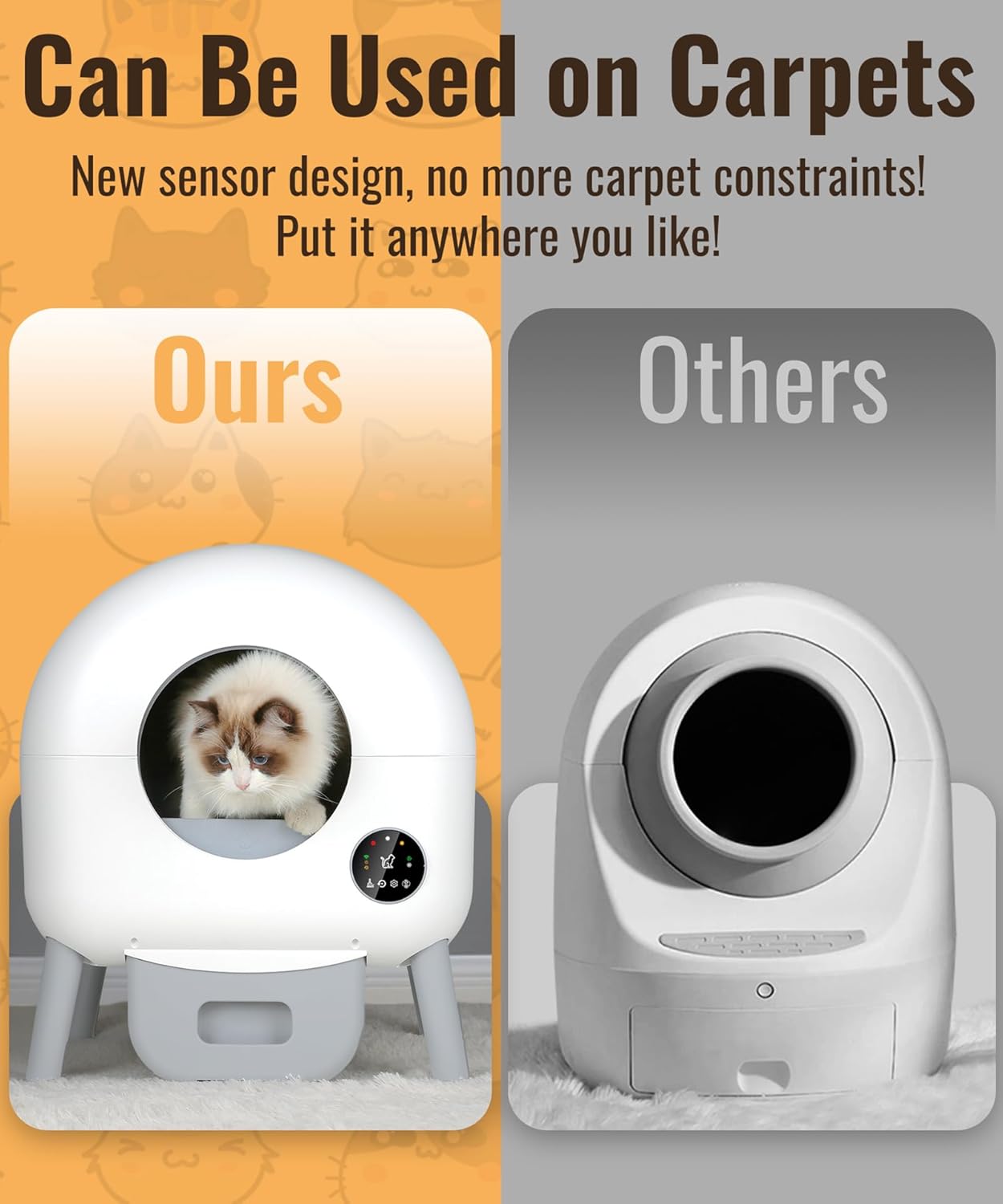 ZeaCotio Automated Self-Cleaning Litter Box, XX-Large, Big Grey, App-Controlled, Odor Control, Cat Safe, 95L Capacity