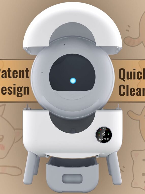 ZeaCotio Automated Self-Cleaning Litter Box, XX-Large, Big Grey, App-Controlled, Odor Control, Cat Safe, 95L Capacity