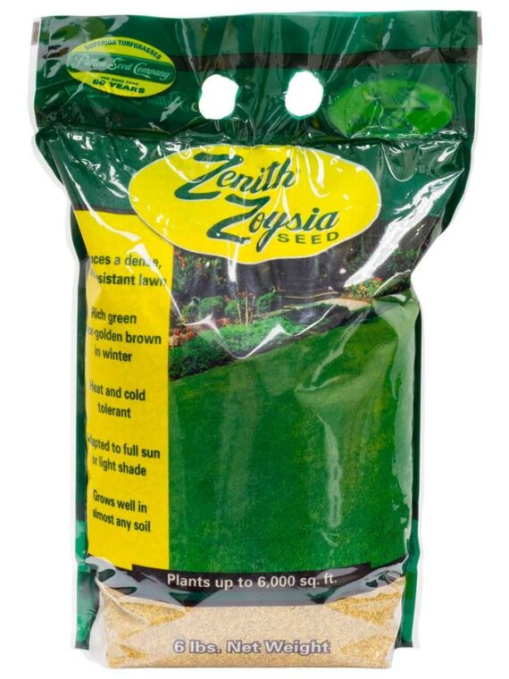 Zenith Zoysia Grass Seed 6 lb Bag - Shade Tolerant, Heat & Drought Resistant, Covers 6,000 sq ft