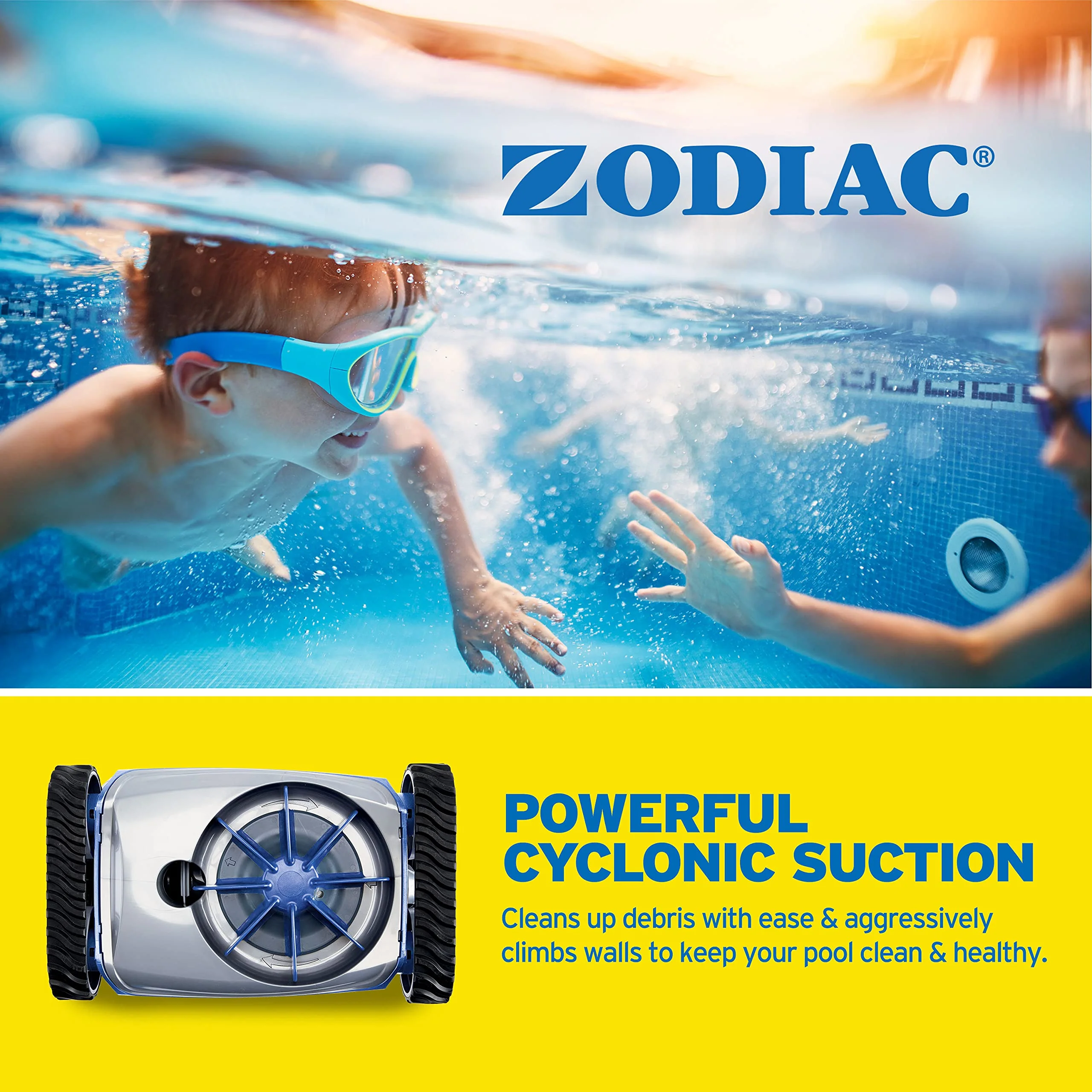 Zodiac MX6 Automatic Pool Cleaner, Powerful Suction, Energy Efficient, X-Drive Navigation, In-Ground & Above-Ground Compatible