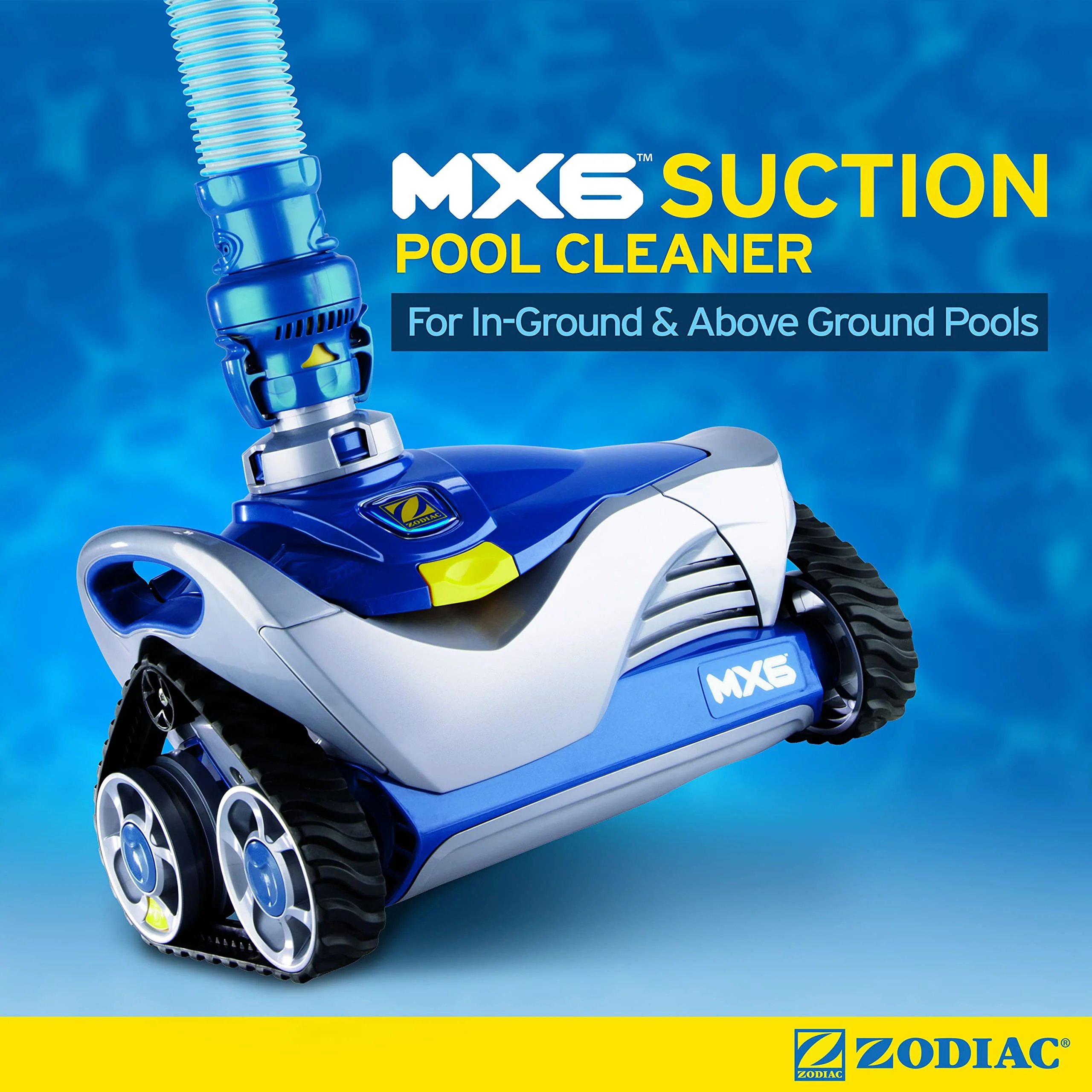 Zodiac MX6 Automatic Pool Cleaner, Powerful Suction, Energy Efficient, X-Drive Navigation, In-Ground & Above-Ground Compatible